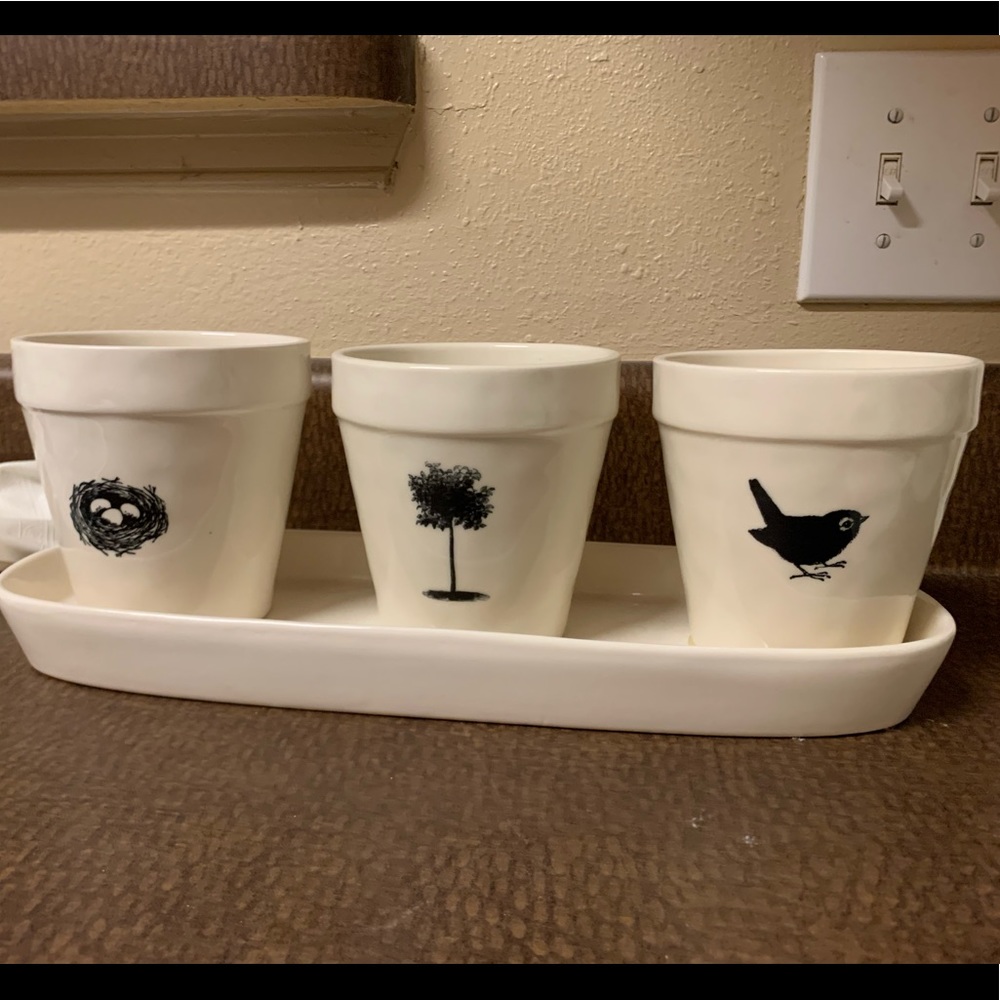 Rae Dunn Flower Pot Trio